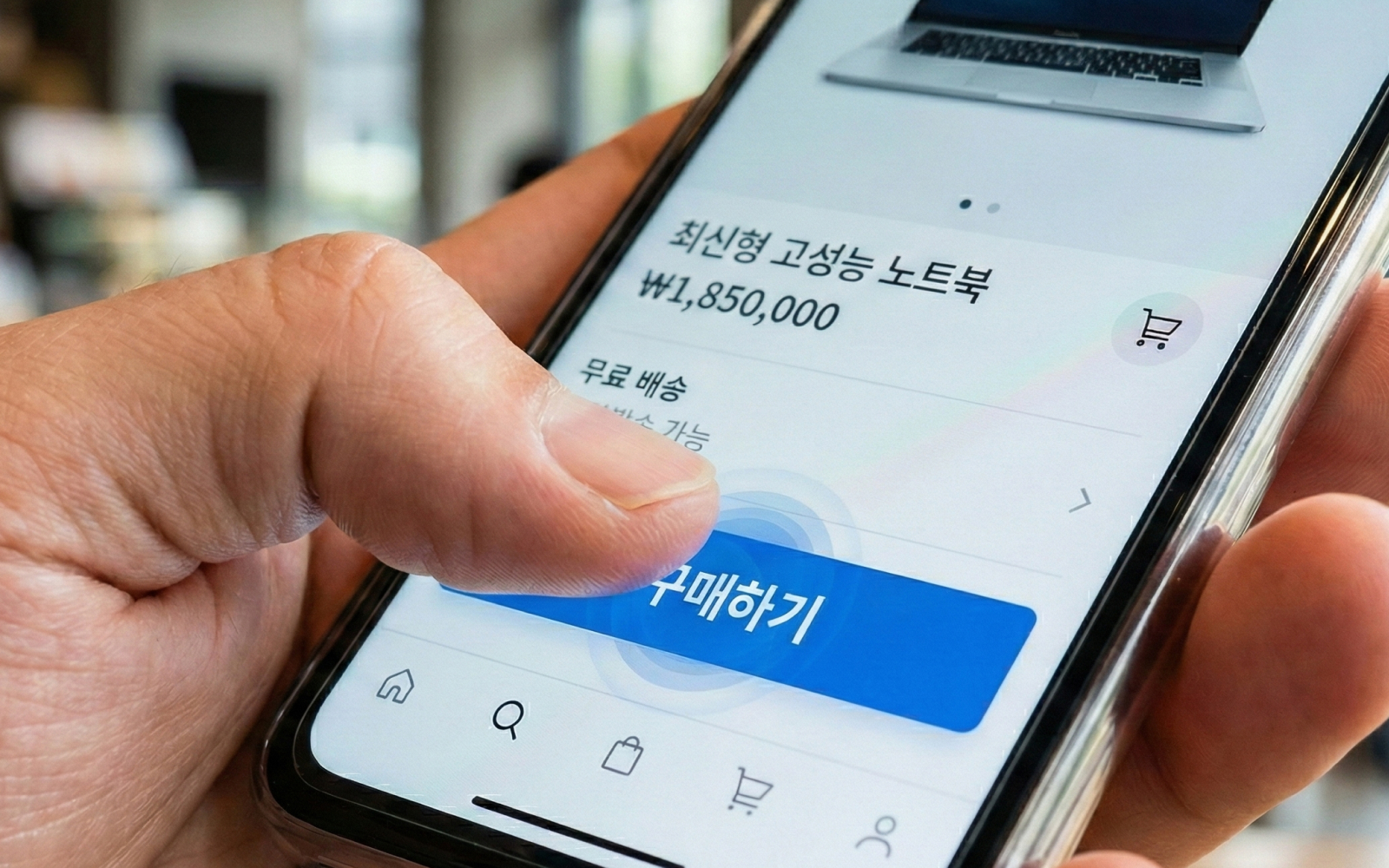 UX를 분석하는 디자이너의 손과 모니터 화면