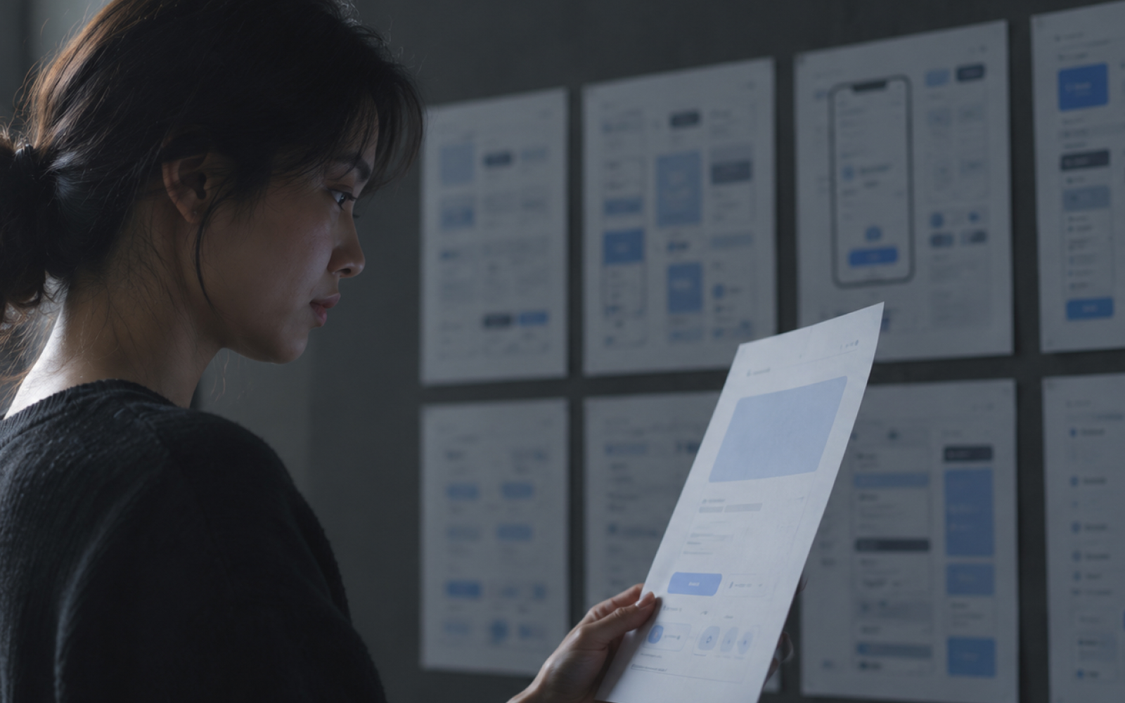 2027년 UI/UX 디자인 트렌드를 표현한 화면 설계 이미지